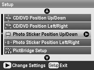 3. Press the r or l button to select Photo Stickers, then press the OK button. Printing on EPSON Iron-On Cool Peel Transfer Paper 4. Press the l or r button to select the photos you want to print. 5.