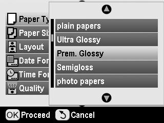 Making the Paper and Layout Settings After selecting photos to print, set the Paper Size, Paper Type, and Layout for the selected photos and loaded paper. 1.