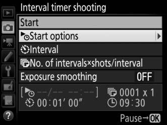 2 Adjust interval timer settings.