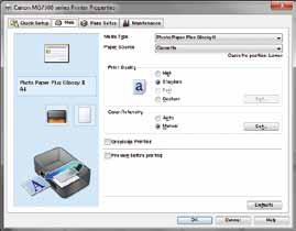 Colorimetric. Click the Printer Preferences button. Select the Main tab in the printer properties window.
