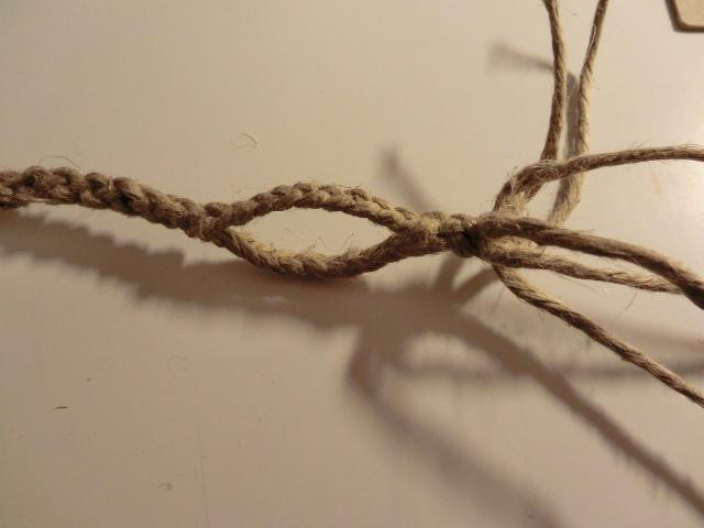 Figure 42: Make a release knot (here a simple overhand knot), secure it with a few stitches with