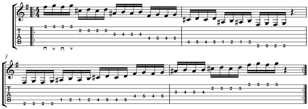 Major Vertical Arpeggios 1. G, root on the 6 th string.