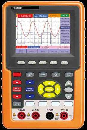 Series Handheld Digital Storage Oscilloscope + 2 in 1 (DSO + Multimeter) + Auto-scale function + FFT function + 20 group automatic measurement options + Bandwidth : 20MHz - 200MHz + USB data
