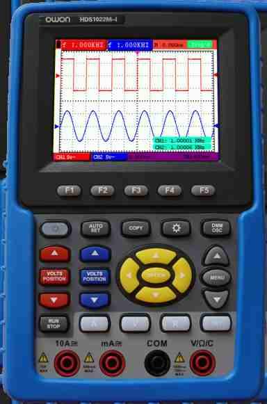 HDS-I Series Handheld DSO w/ Channel Isolation Model HDS1022M-I Bandwidth 20MHz Sample Rate 100MS/s Rise Time (at input, typical) 17.