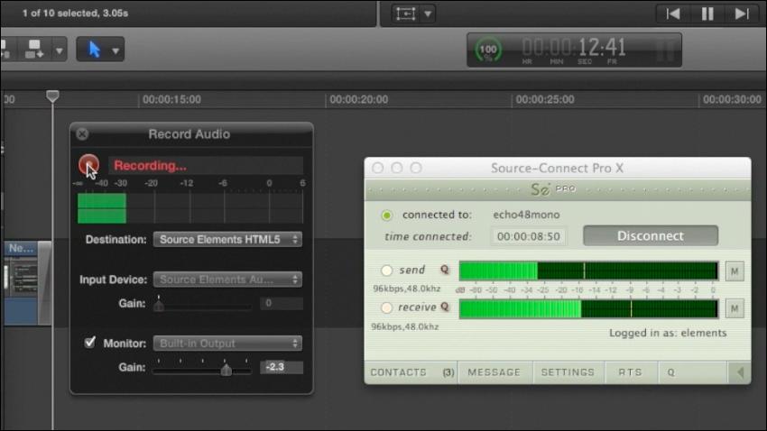 6.3 Record from Source-Connect to Final Cut Pro X 1. In Final Cut Pro X, set your audio input to Source-Nexus: channel 1 2.