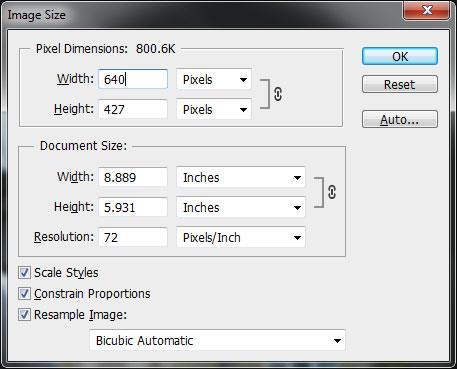 Image Size When working on an image in Photoshop you must first properly size the image, depending on the media discipline you are using.
