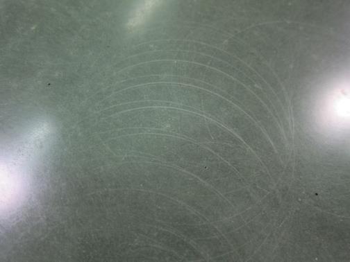 Young/cement cream surface scratches easily Speed, pressure and pad angle are