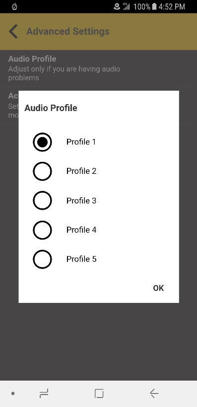 Advanced The Advanced setting provide additional settings which include Audio Profile and Accessory Compatibility. Note: These settings are preset and not available on PTT certified phones.