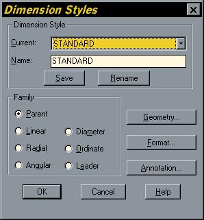 text, the scale of dimensions and many other parameters. Styles are created using the DIMSTYLE command.