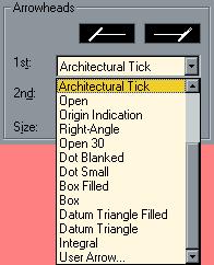 Setting the Arrow Head Type The style of arrow heads is set using the Geometry dialogue box, illustrated in Figure 26. As you can see, the STANDARD style has Closed Filled arrow heads as a default.