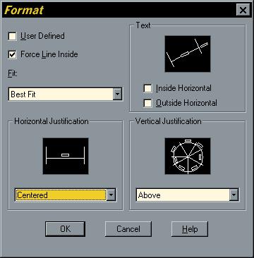 Setting the Text Location To change the text location click on the "Format " button in the Dimension Styles dialogue box. The Format dialogue box is shown in Figure 27.