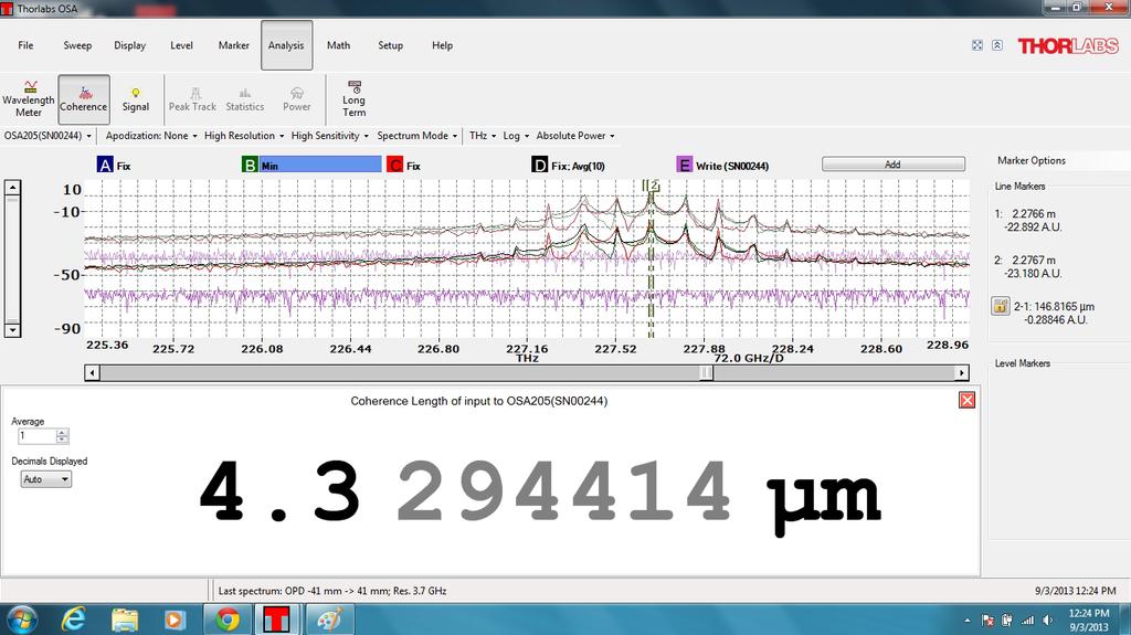 Full Software Suite for Data Acquisition and Analysis Coherence Length Module (Digits of Uncertainty are Displayed in Gray) Peak Track Mode with 7.