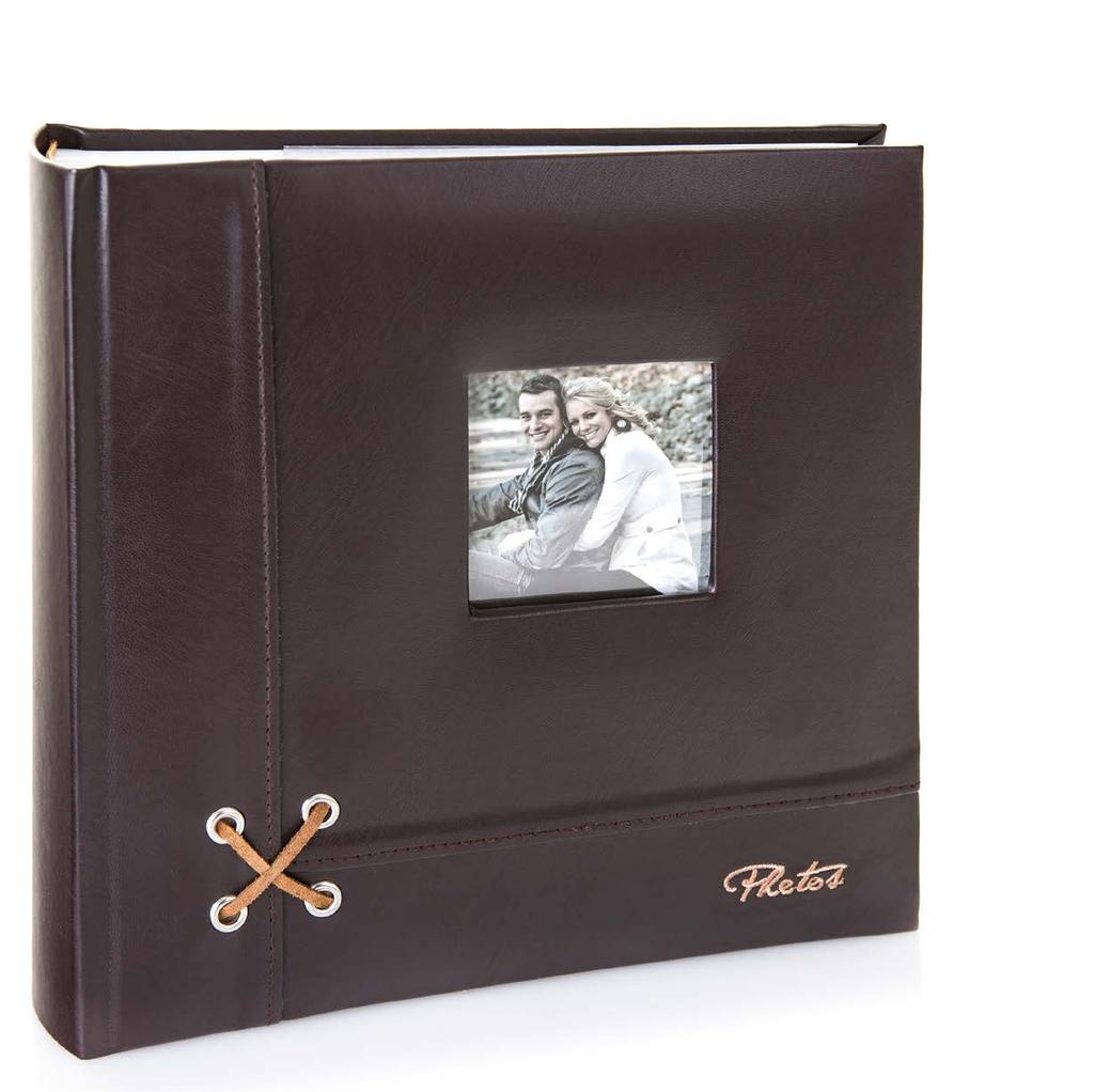 Piazza Series This tasteful, classic album has a dark brown leatherette cover with fine stitch detail and a.