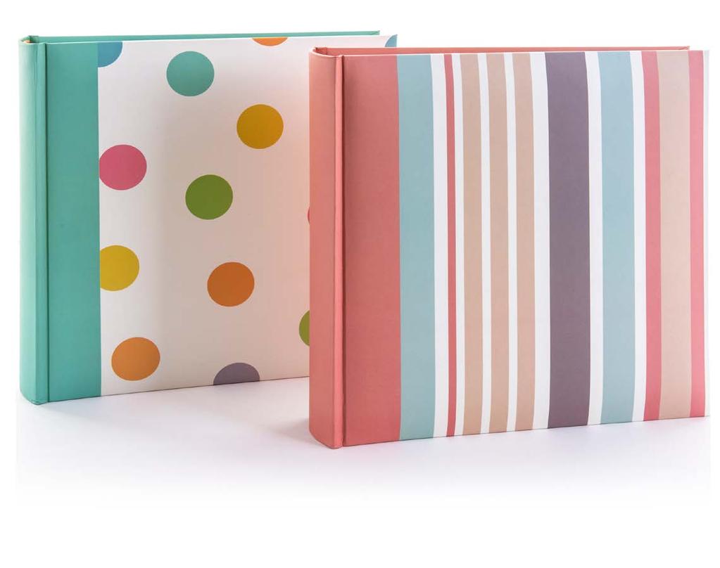 Candy Series Spots & Stripes This fun, colourful series of slip-in memo albums is available in two playful, art-printed