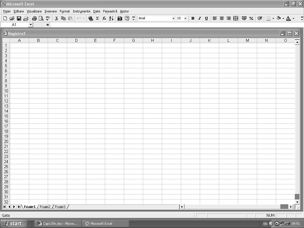 ecranului standard Excel sunt: bara de titlu bara de meniuri bara de instrumente standard bara de formatare bara de formule foaia de calcul bara de stare curentă Elementele din fereastra registrului
