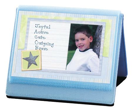 SIDE-LOADING SLEEVE Album-page-sized polypropylene enclosure with a reinforced edge that is closed on three sides for storing photographs or memorabilia.