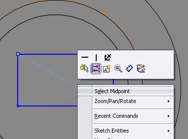 Right click on the centreline and choose Select Midpoint.