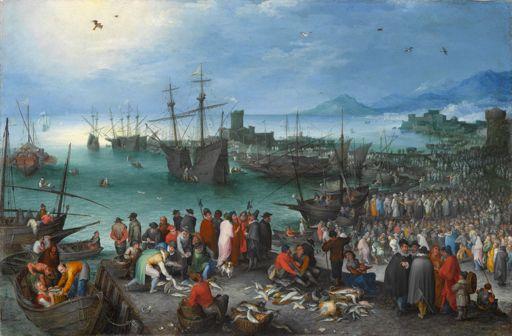 Jan Brueghel the Elder (Flemish, 1568-1625) Harbor Scene
