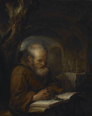 Gerrit Dou, A Hermit Praying,
