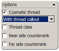 8 End Condition: Up to Next Cosmetic Thread: Yes With thread callout Click the Positions tab Positioning the hole
