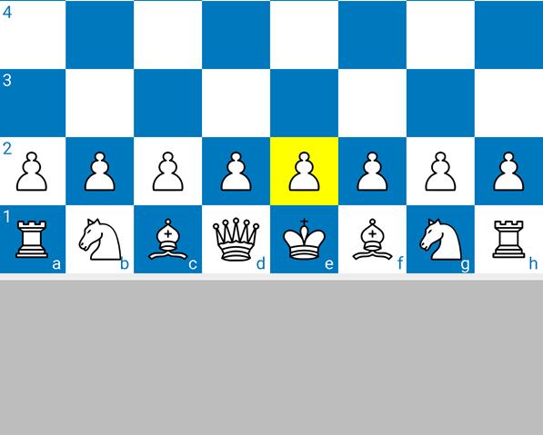 To move the e pawn, press the e2 square and it will highlight the piece.