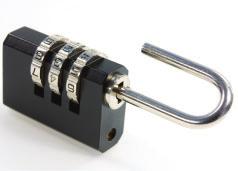 example 2 Solving a counting problem by extending the Fundamental Counting Principle A luggage lock opens with the correct three-digit code. Each wheel rotates through the digits 0 to 9.