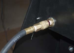Step 9: Attach your air hose to both the back of the torch power source and to the back of the machine located on the