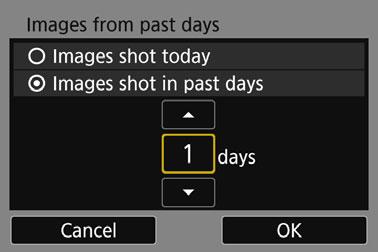 [Images from past days] [Select by rating] Specify viewable images on the shooting-date basis.
