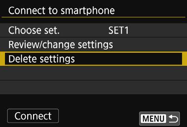 Checking, Changing, or Deleting Connection Settings Deleting Settings