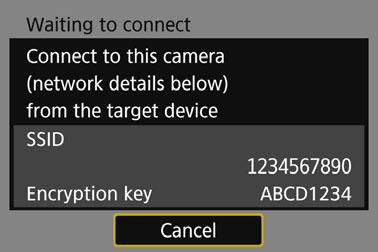Setting Network Manually 4 Select the desired encryption setting. For encryption, select [AES]. Select [OK] and press <0>. When [AES] is selected, the virtual keyboard (p.