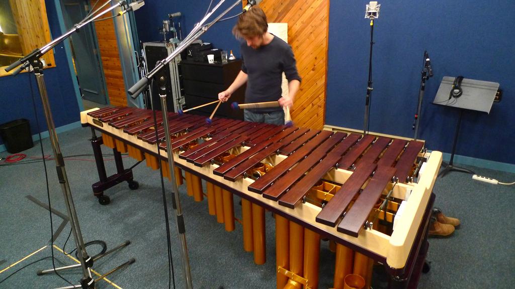 the marimba (and Greg patiently waiting for a