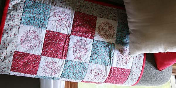 Lap Quilt Display your favorite embroidery on a homemade lap quilt! This project tutorial demonstrates how to embroider on quilt blocks, then assemble to make your own blanket.