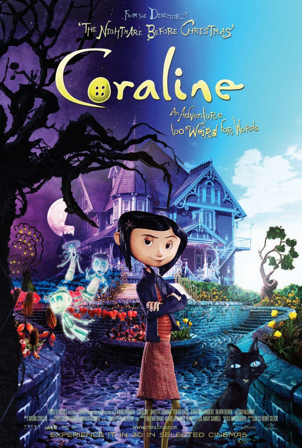 Coraline but it does; she uncovers a secret door in the house. Walking through the door and then venturing through an eerie passageway, she discovers an alternate version of her life and existence.