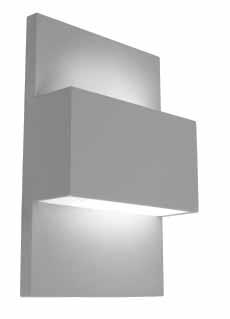 GENEVE E27 G24q-2 LED 21 9,5 Depth 9,5 31 31 GENEVE IP 54, class I Cast aluminium powder coated up and down wall light, supplied with opal polycarbonate lens.