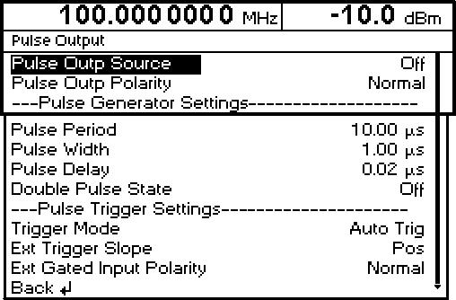 PULSE/VIDEO Output PULSE/VIDEO Output The pulse generator output or video output is only available with Option -B3, pulse generator, cf. Section "Pulse Generator". Pulse Output Fig.