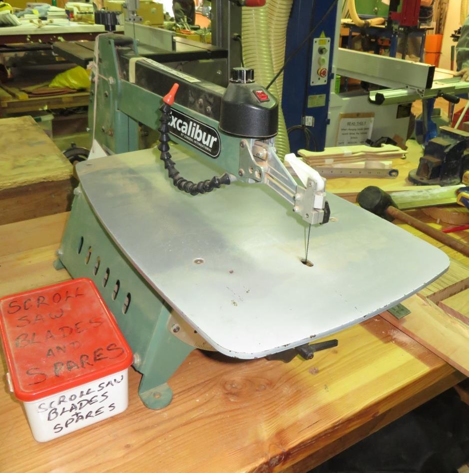 12. Scroll Saw The scroll saw is used for cutting intricate shapes in relatively thin wood or plywood (e.g. 3 to 12mm).