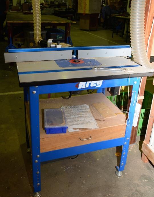 4. Table Mounted Routers A table mounted router is a woodworking machine in which a vertically orientated cutter (router-bit) protrudes from the machine table that can be spun at speeds typically