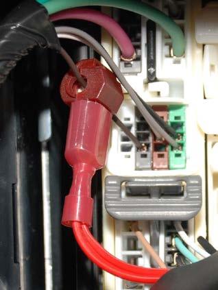 3-5) i) Attach a RED T-tap to the PIN 13 BROWN wire.
