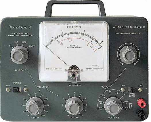 Heathkit of the Month #59 - IG-72 Audio Generator HOM rev.new Figure 2: Heathkit AG-9A Audio Generator Operation: Like its predecessors, the IG-72 has the same seven controls on the front panel.