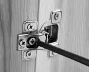 available in two cabinet door fixing designs: Screw-On via two #6 x 5/8 wood screws (not included) and Press-In 8mm dowels All hinges are self-closing design Excen-three Press-In Excentra and