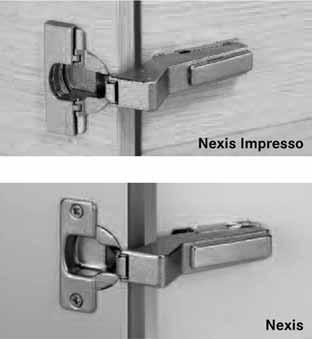specialty application hinges positive & negative angle hinges +30 Degree and -/+45 Degree Grass America s Nexis & Nexis Impresso (tool-less cabinet door fastening design) angled hinges are designed