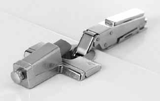 hinges and applications: - Adapter for Nexis 95, 110 and 125 degree doweled and screw-on hinge cups - Adapter for Nexis and Nexis Impresso 170