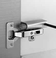 Does not intrude on cabinet interior space Adjustable closing speed with turn of adjustment screw Only 1 Smove required per door Type S Smove soft closing