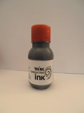 Think Ink Conductive Paint will adhere to a wide variety of substrates and is easily removed with water.