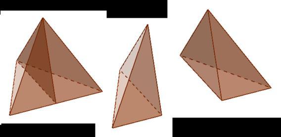 the tetrahedron with a plane through an edge and midpoint of opposite edge you get two