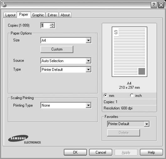 Fila Paper Utilizaţi următoarele opţiuni pentru a seta specificaţiile principale de manipulare a hârtiei atunci când accesaţi proprietăţile imprimantei.