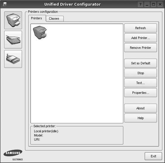 Utilizarea Unified Driver Configurator Unified Linux Driver Configurator este un instrument a cărui destinaţie principală este configurarea dispozitivelor de tip imprimantă sau MFP.