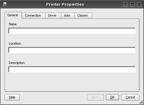 Configurarea proprietăţilor imprimantei Utilizând fereastra de proprietăţi ale imprimantei din Printers Configuration, puteţi modifica diverse proprietăţi ale aparatului utilizat ca imprimantă.