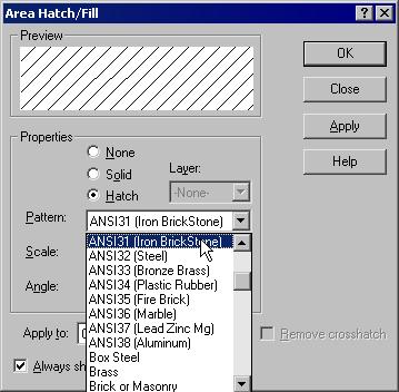 12-40 SolidWorks for Designers Pattern The Pattern drop-down list is used to define the style of the standard hatch pattern you need to apply to the section view.