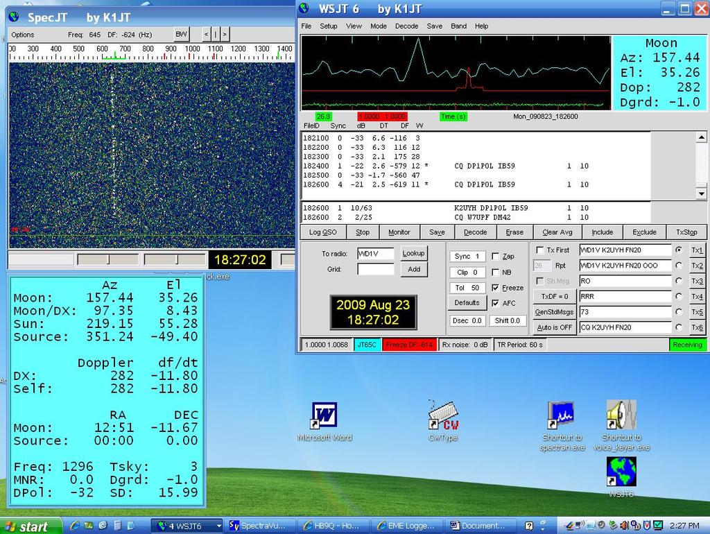 WSJT GIVES INFO YOU NEED WHERE TO POINT AT